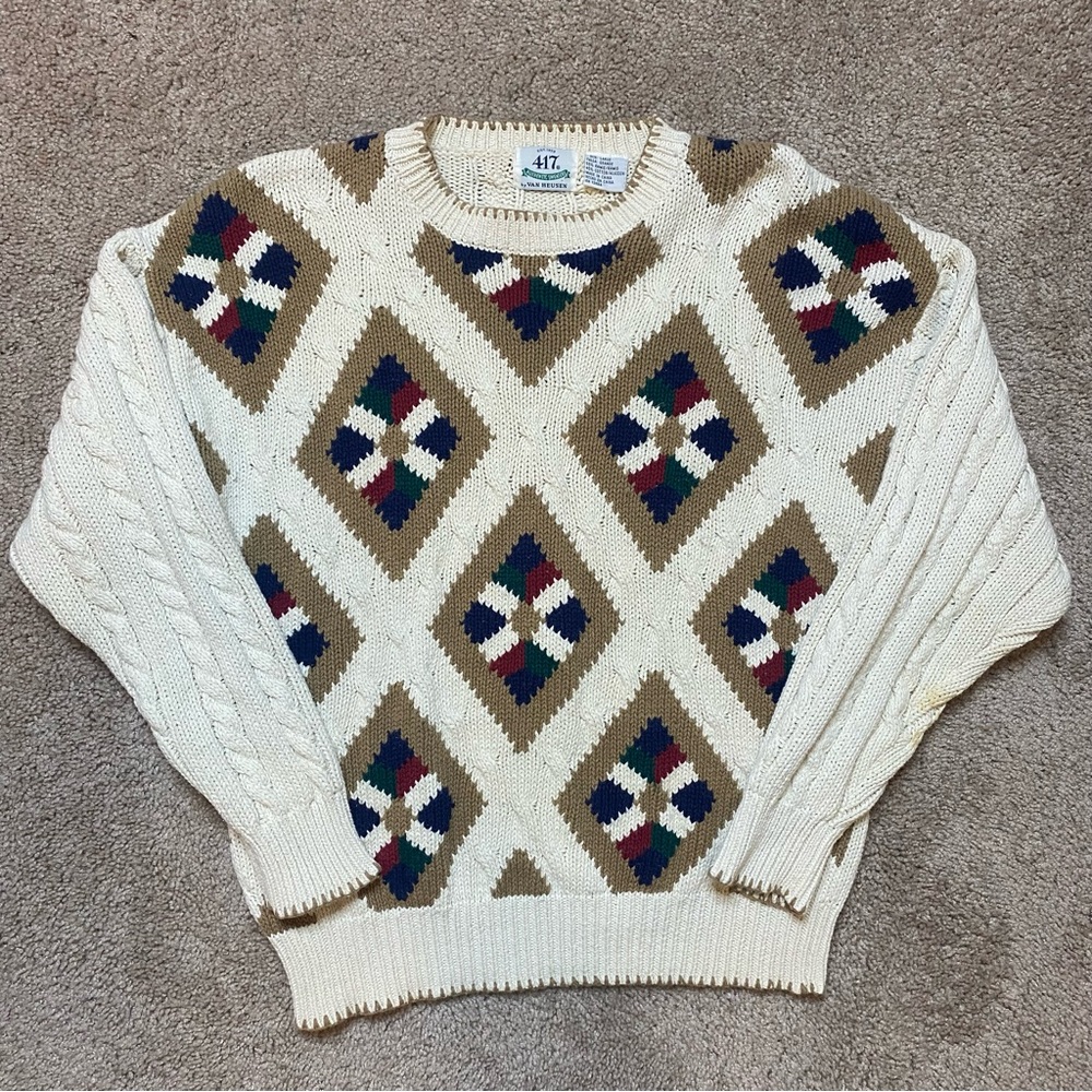 Vintage Fisherman Cable Knit Sweater Gem